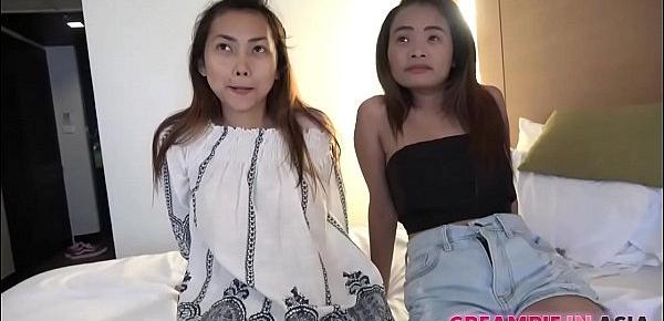  Creampie Threesome with two sexy Thai girls